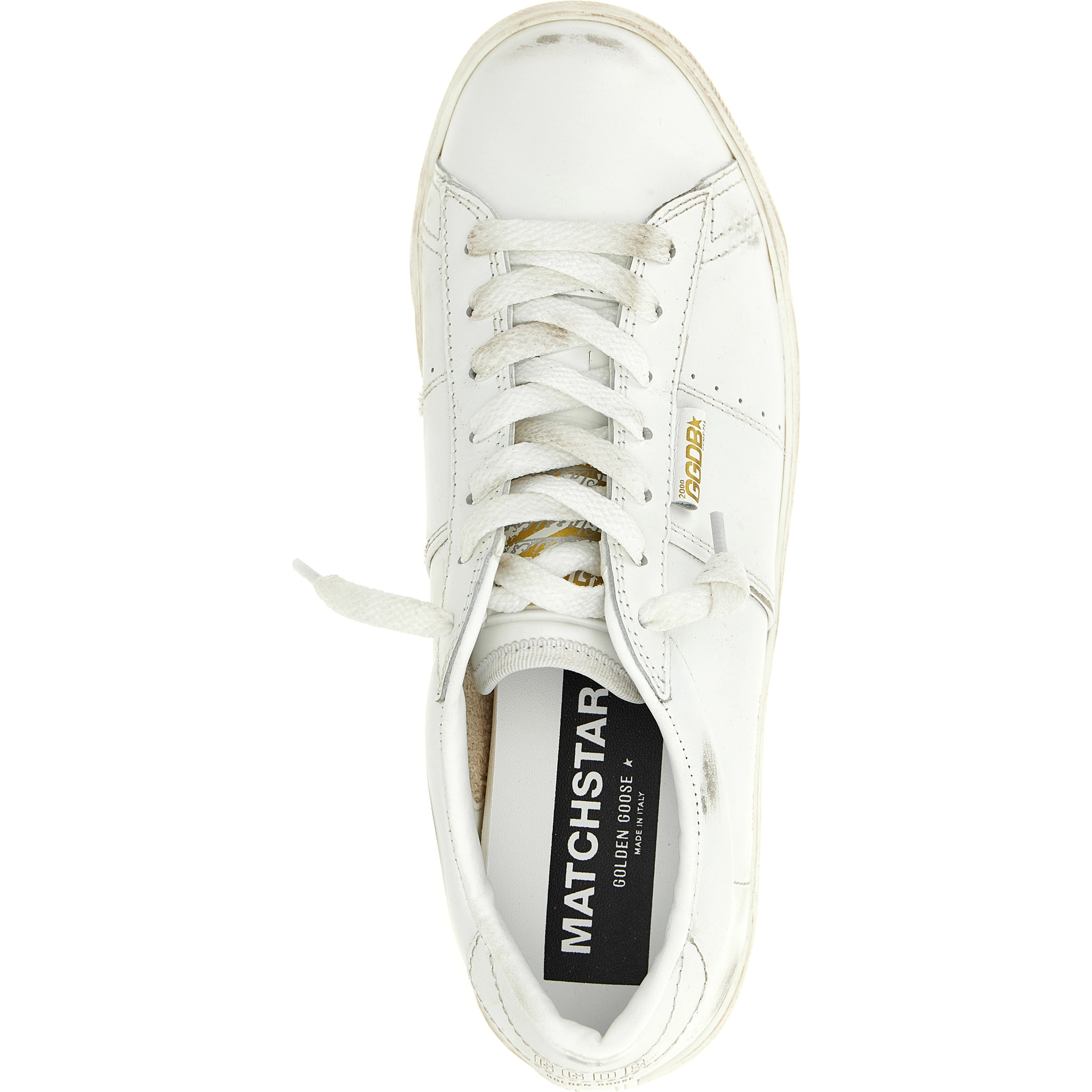 White Cowhide Low Top Sneakers