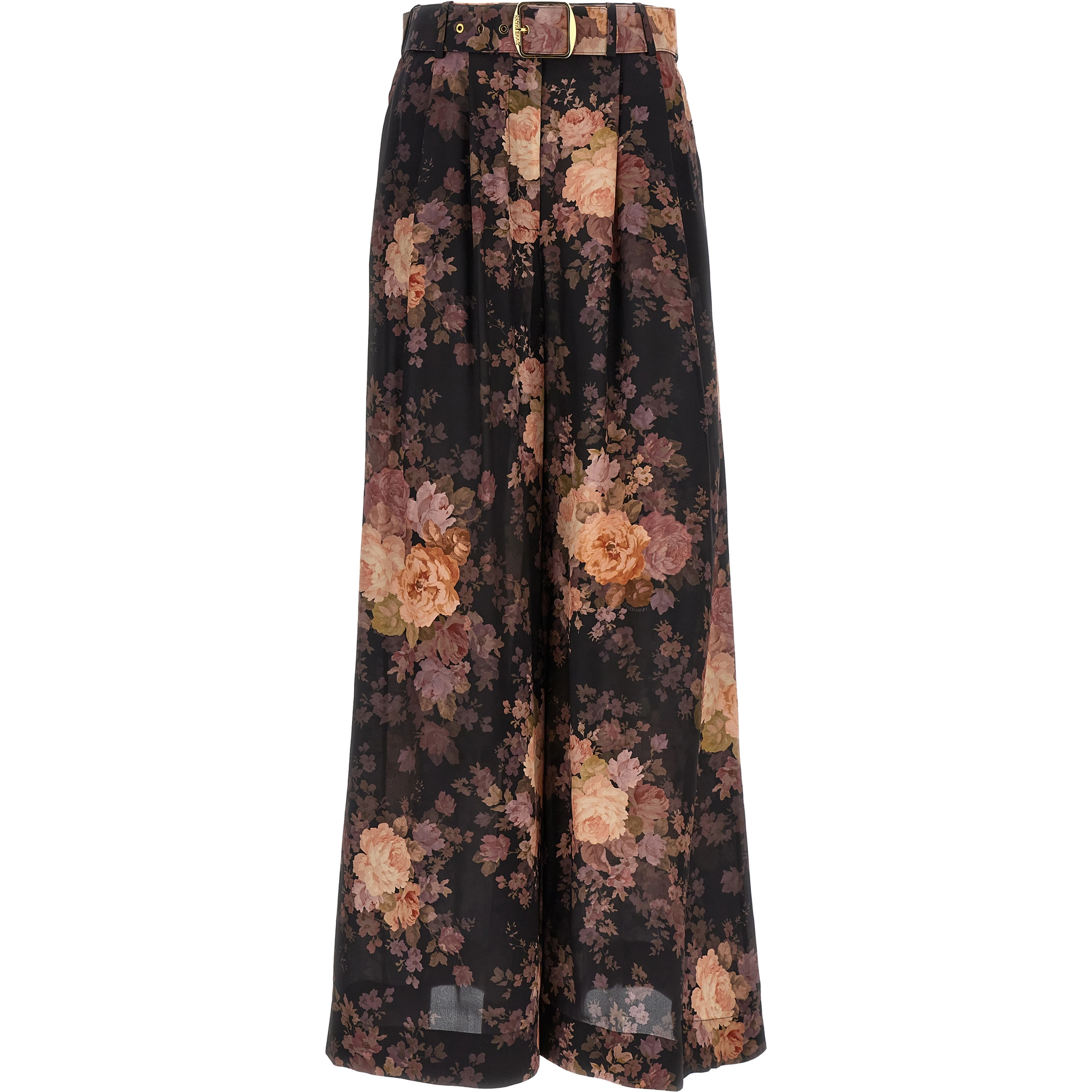 Multicolor Silk Casual Pants