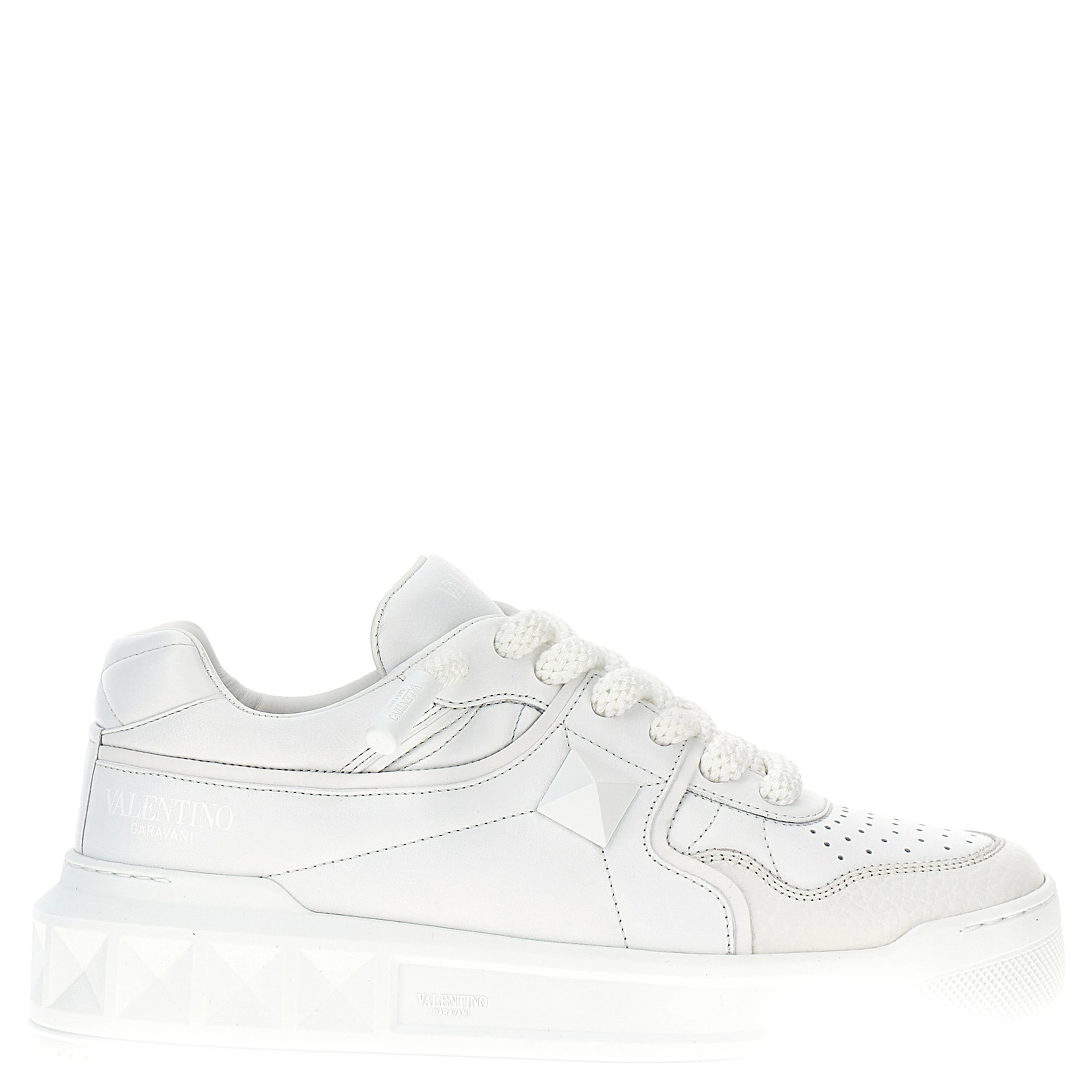 White Lamb Leather Low Top Sneakers