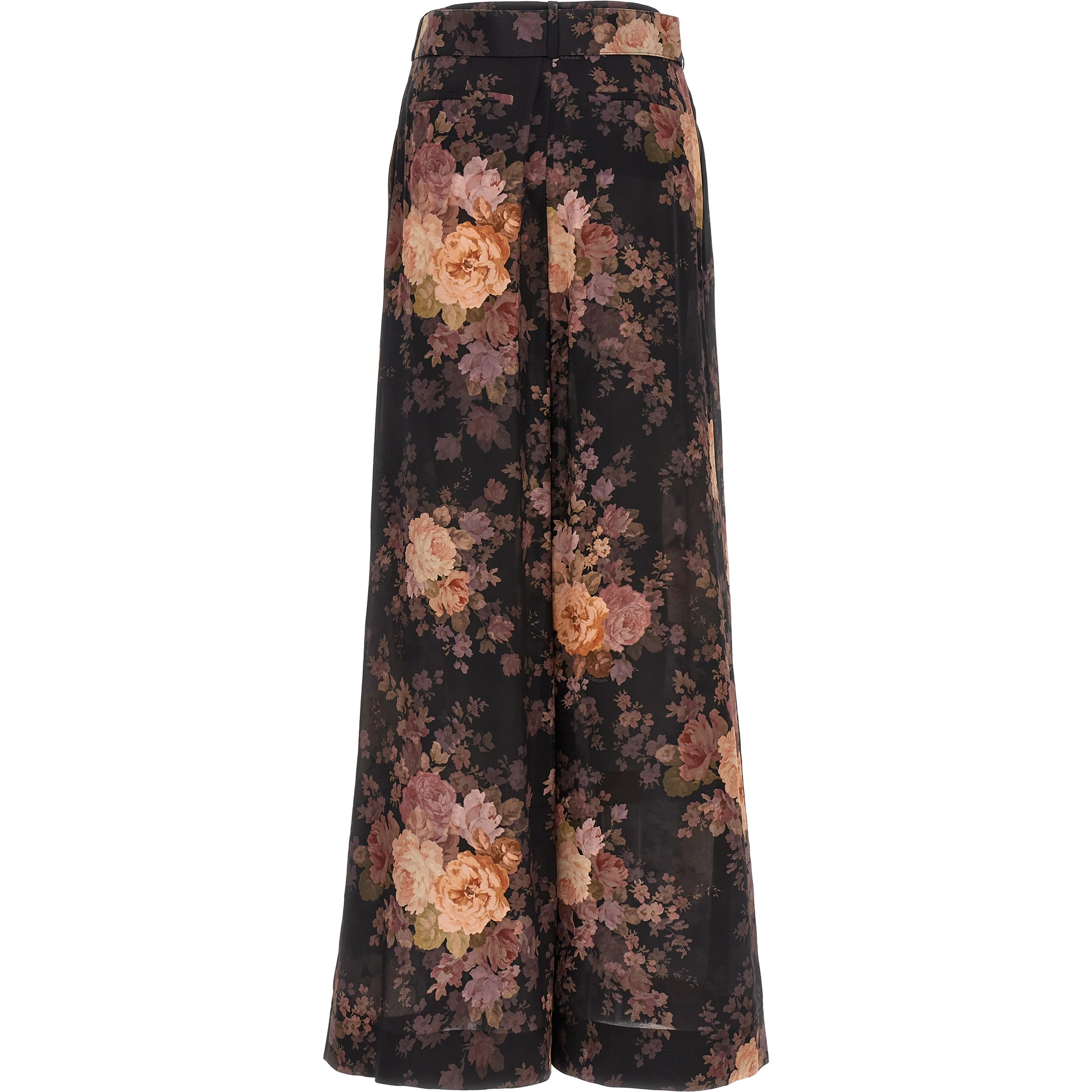 Multicolor Silk Casual Pants