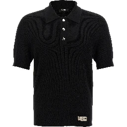 Black Merino Wool Polo Shirt