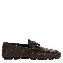Brown Calfskin Slip-On Loafers