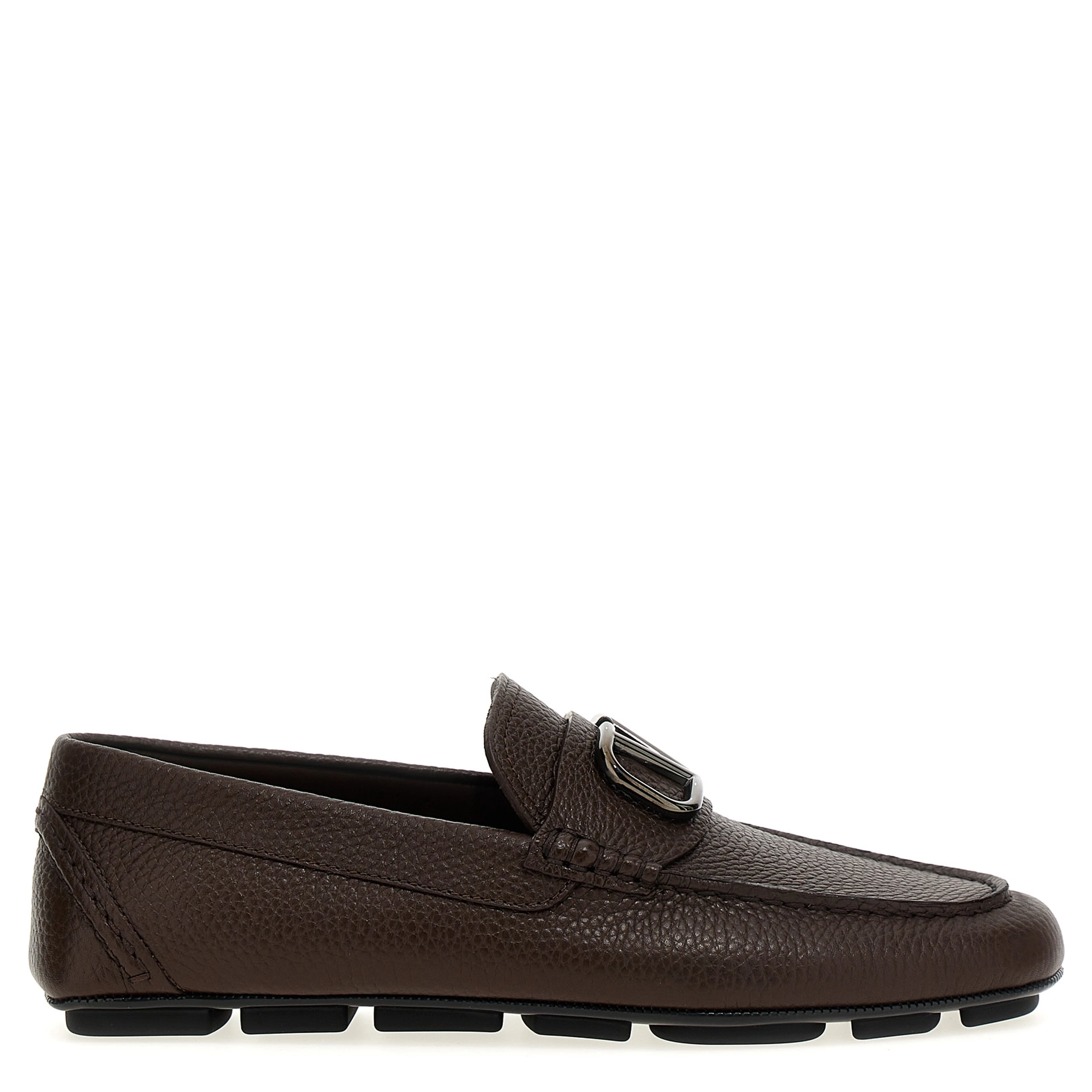 Brown Calfskin Slip-On Loafers