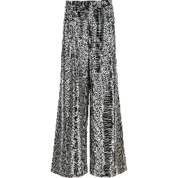 Gray Polyester Casual Pants