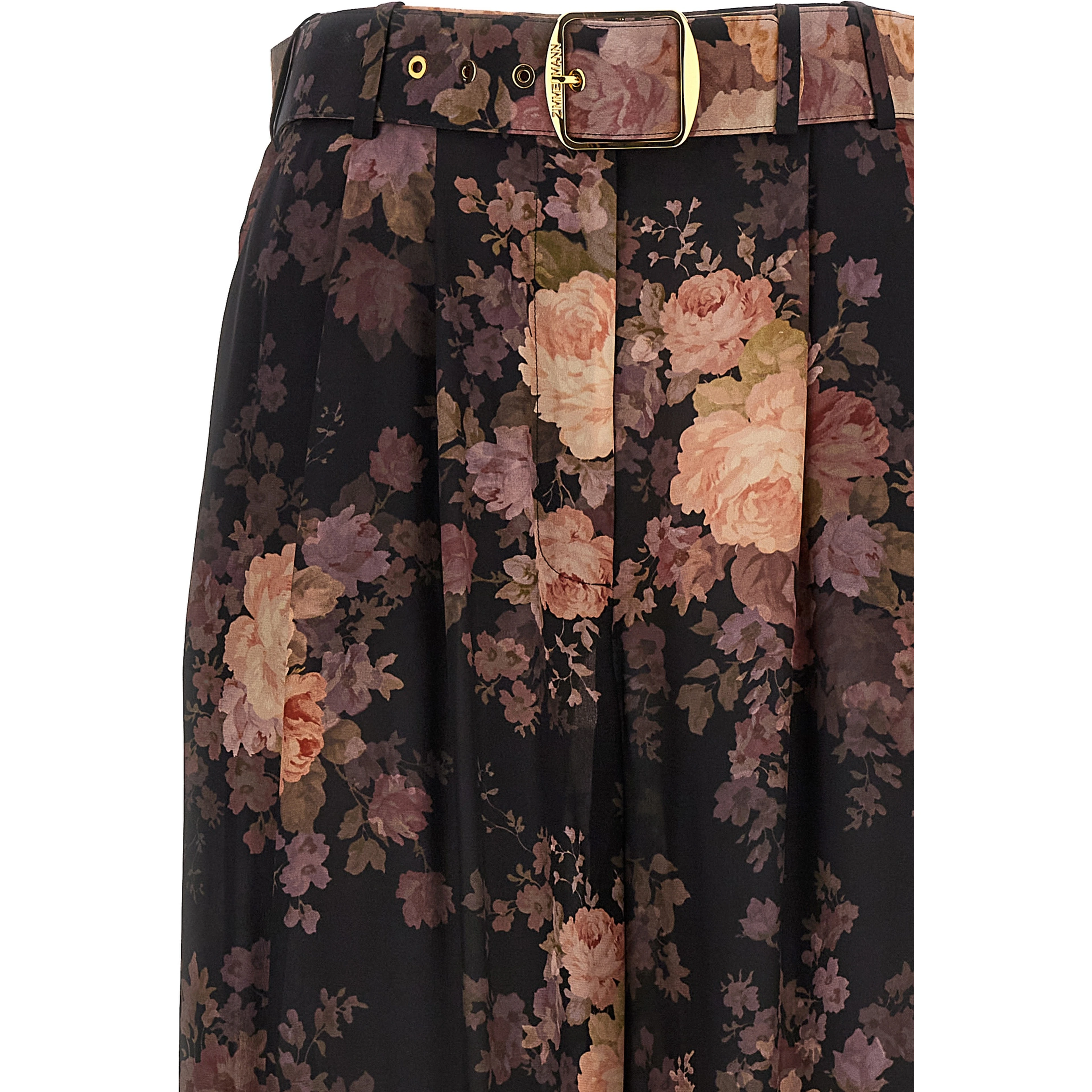 Multicolor Silk Casual Pants