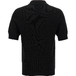 Black Merino Wool Polo Shirt