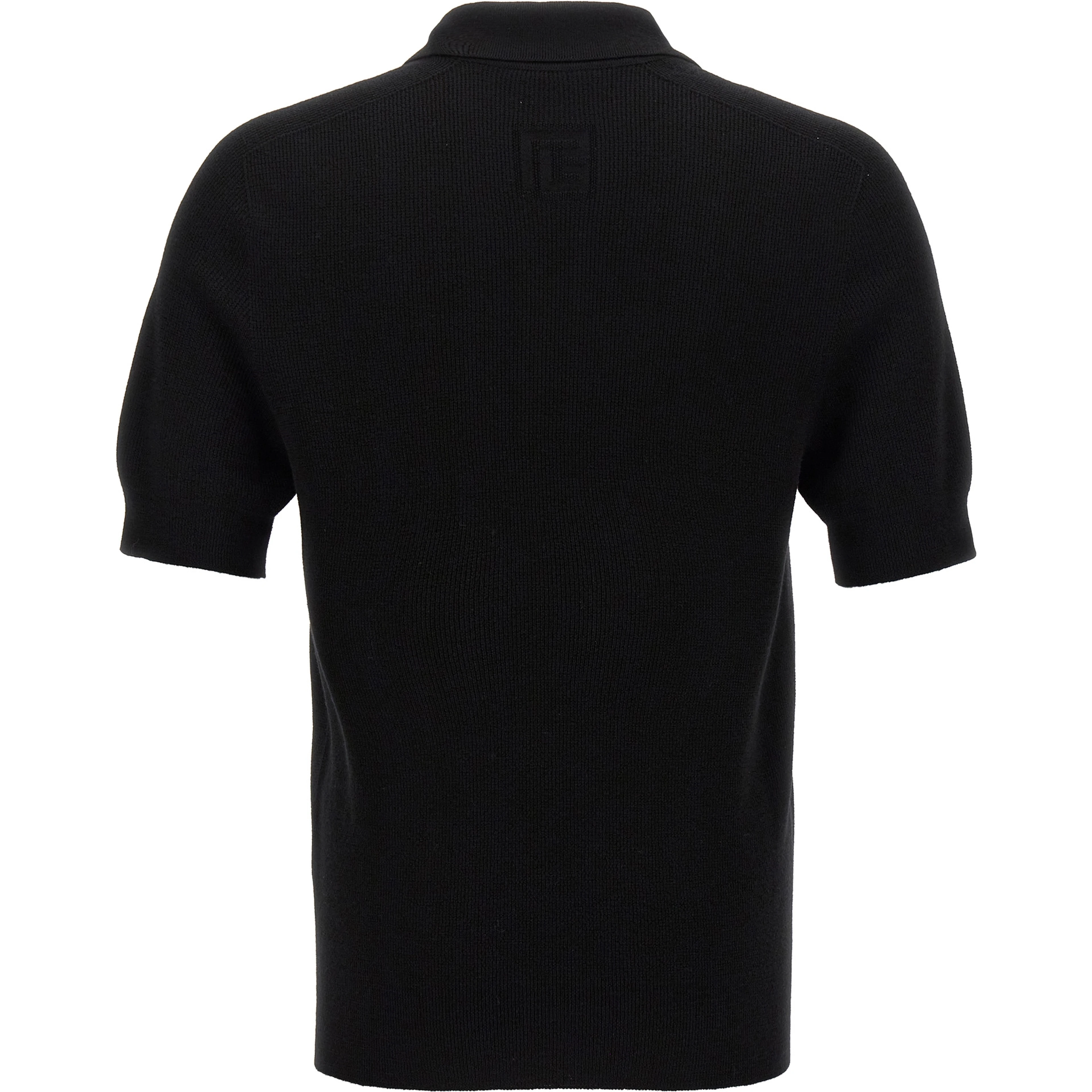 Black Merino Wool Polo Shirt