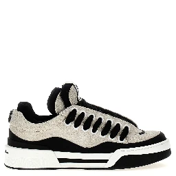 Bicolor Leather Athletic Sneakers