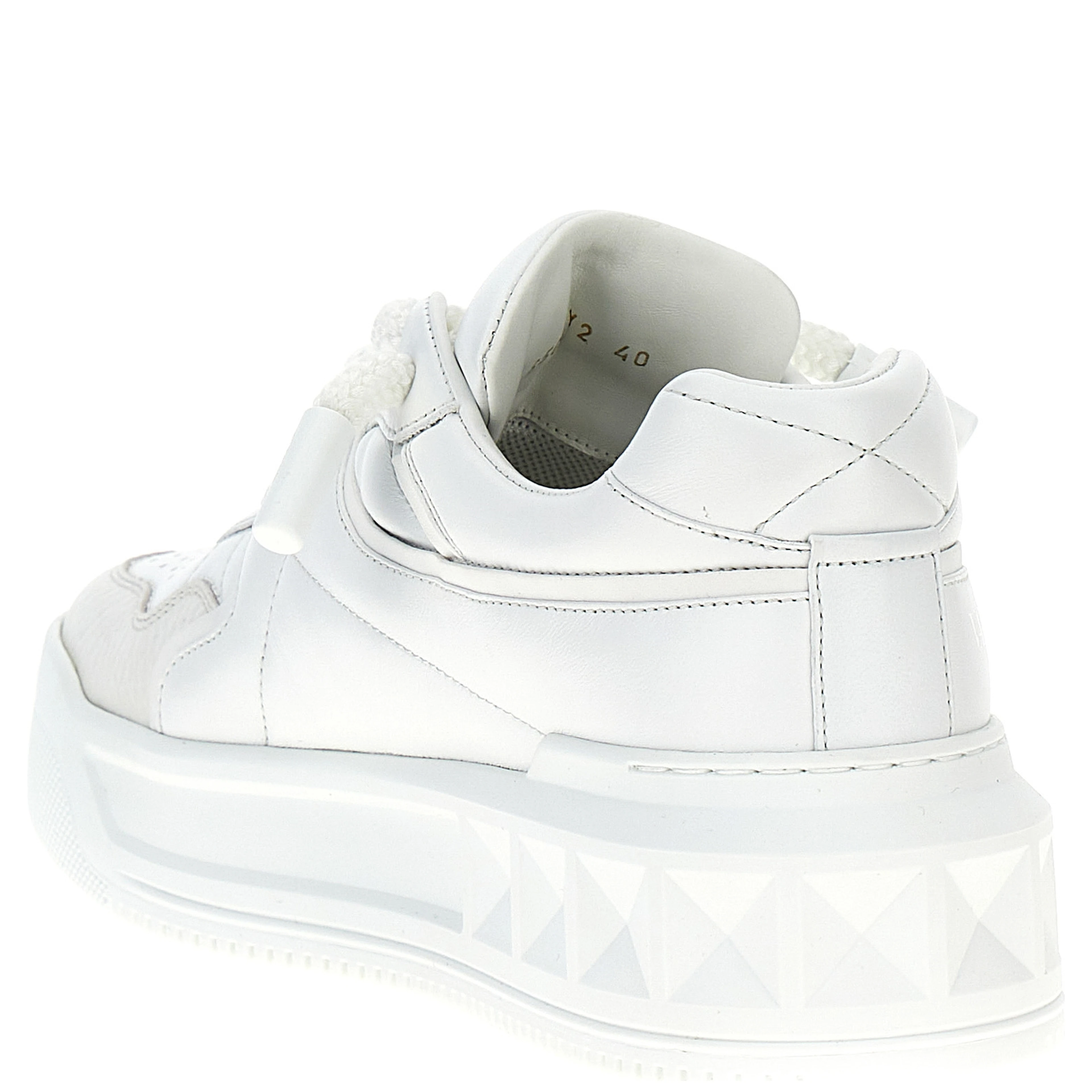 White Lamb Leather Low Top Sneakers