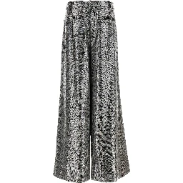 Gray Polyester Casual Pants