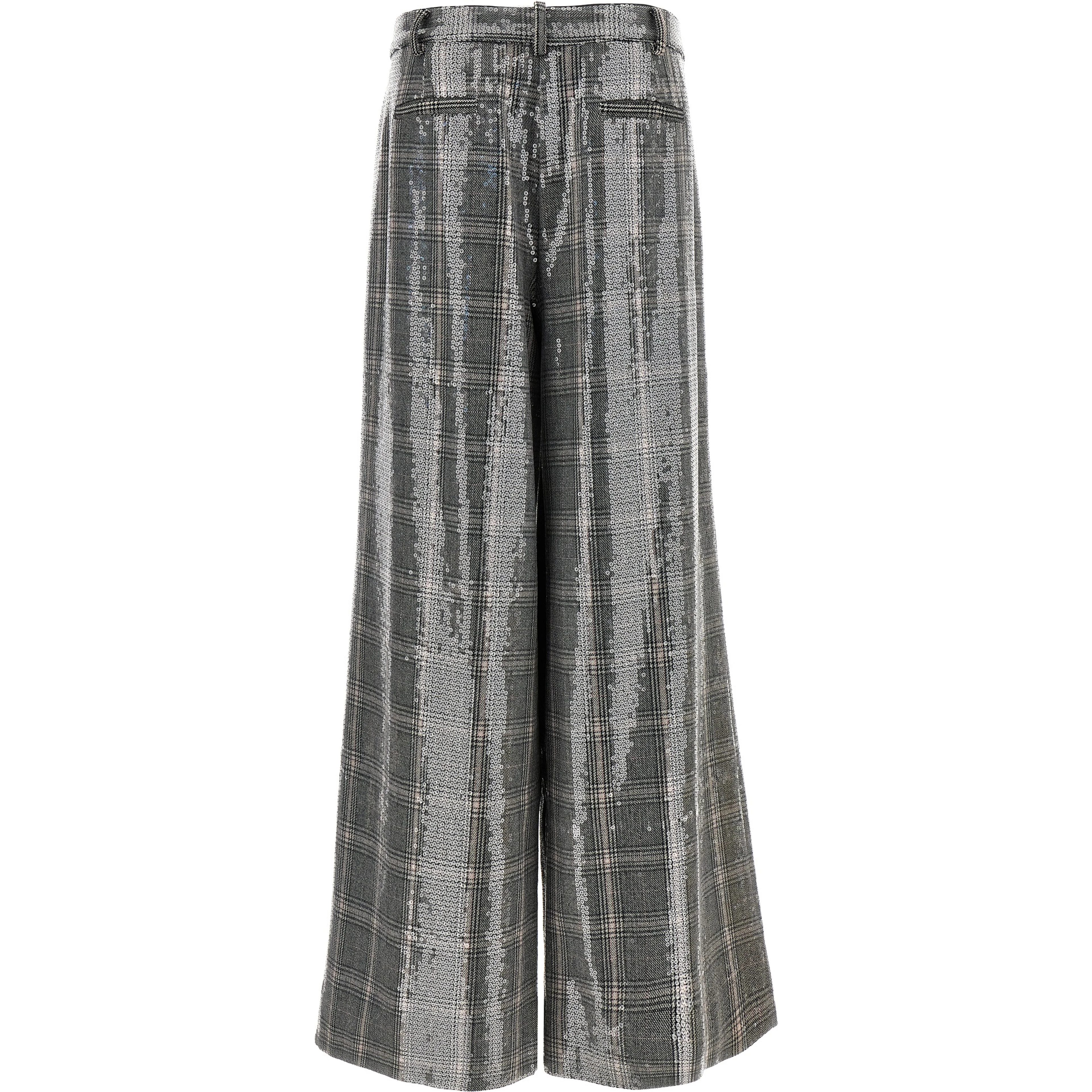 Gray Polyester Casual Pants