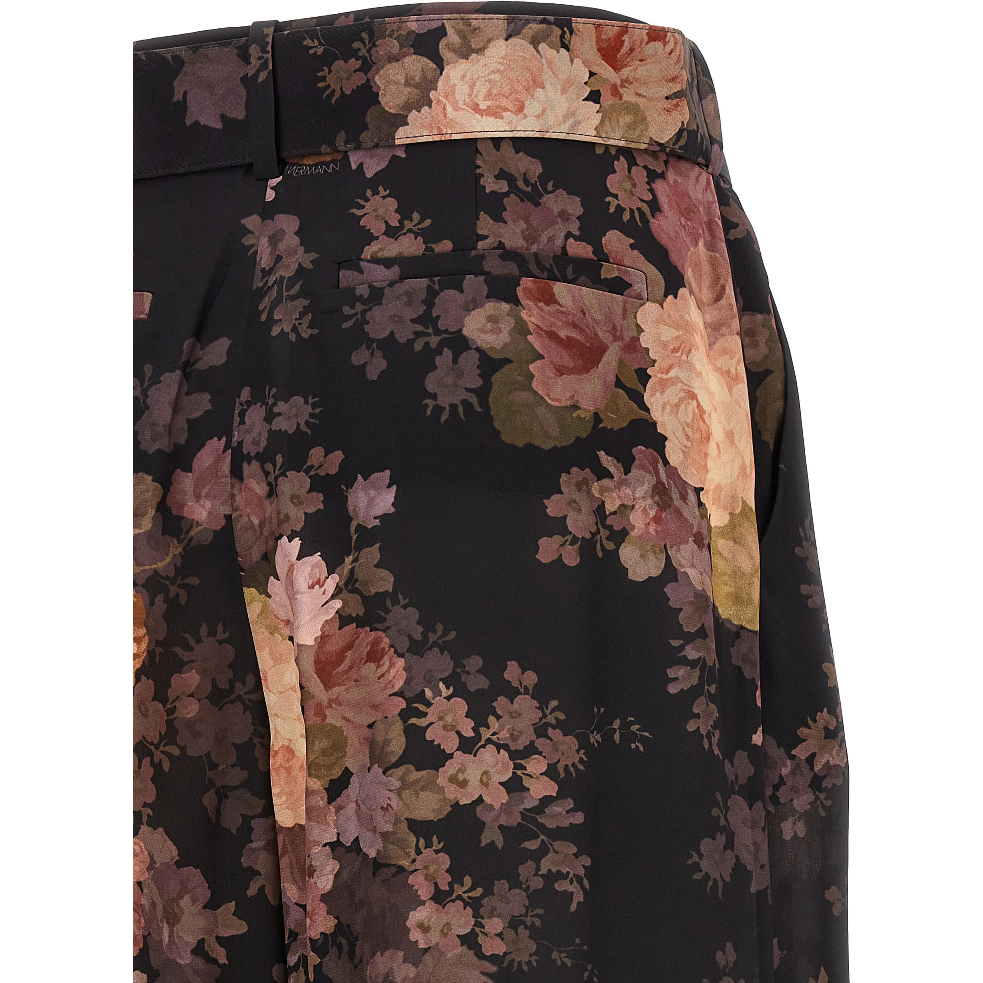 Multicolor Silk Casual Pants