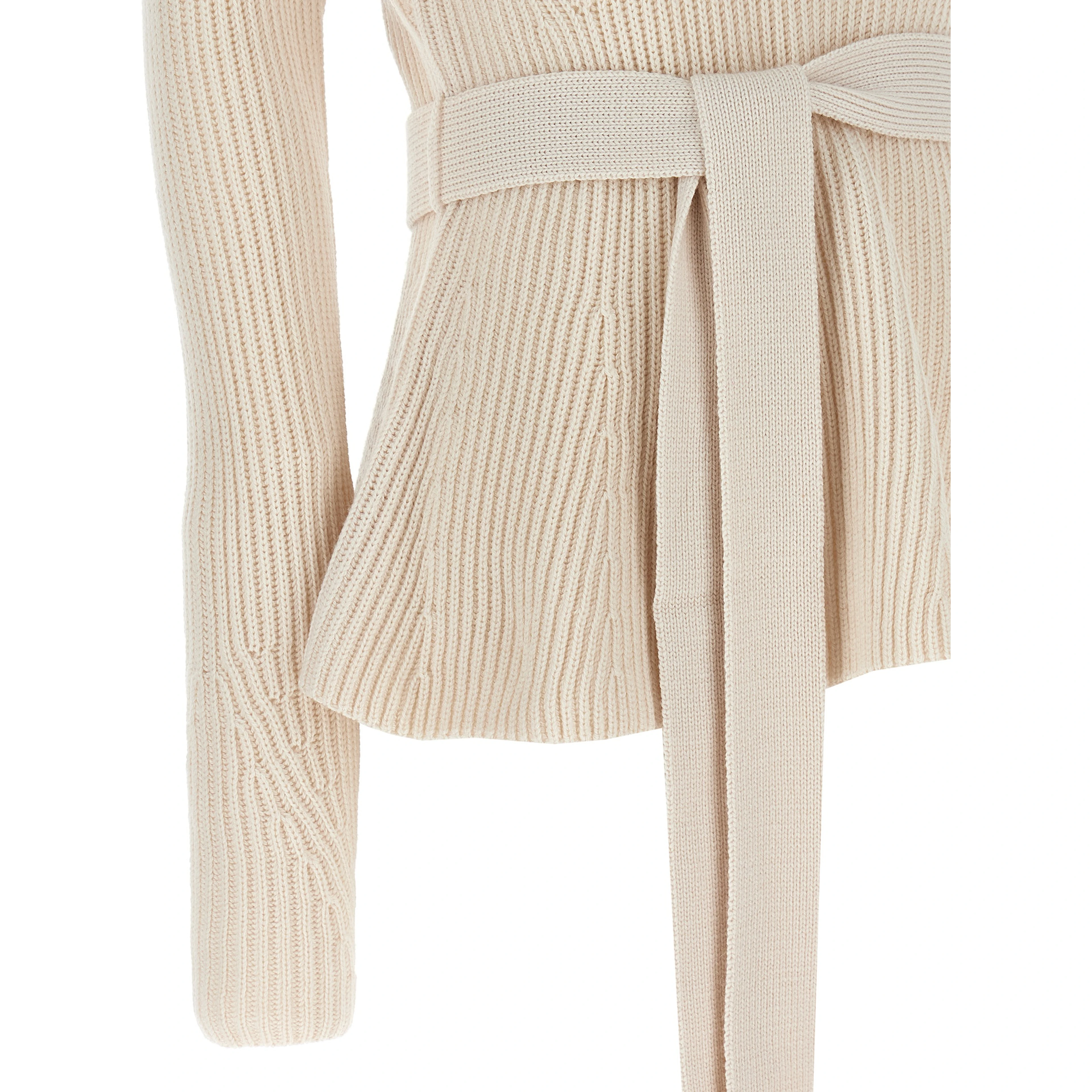 Beige Merino Wool Cardigan