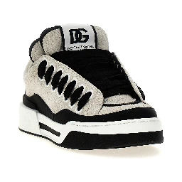 Bicolor Leather Athletic Sneakers