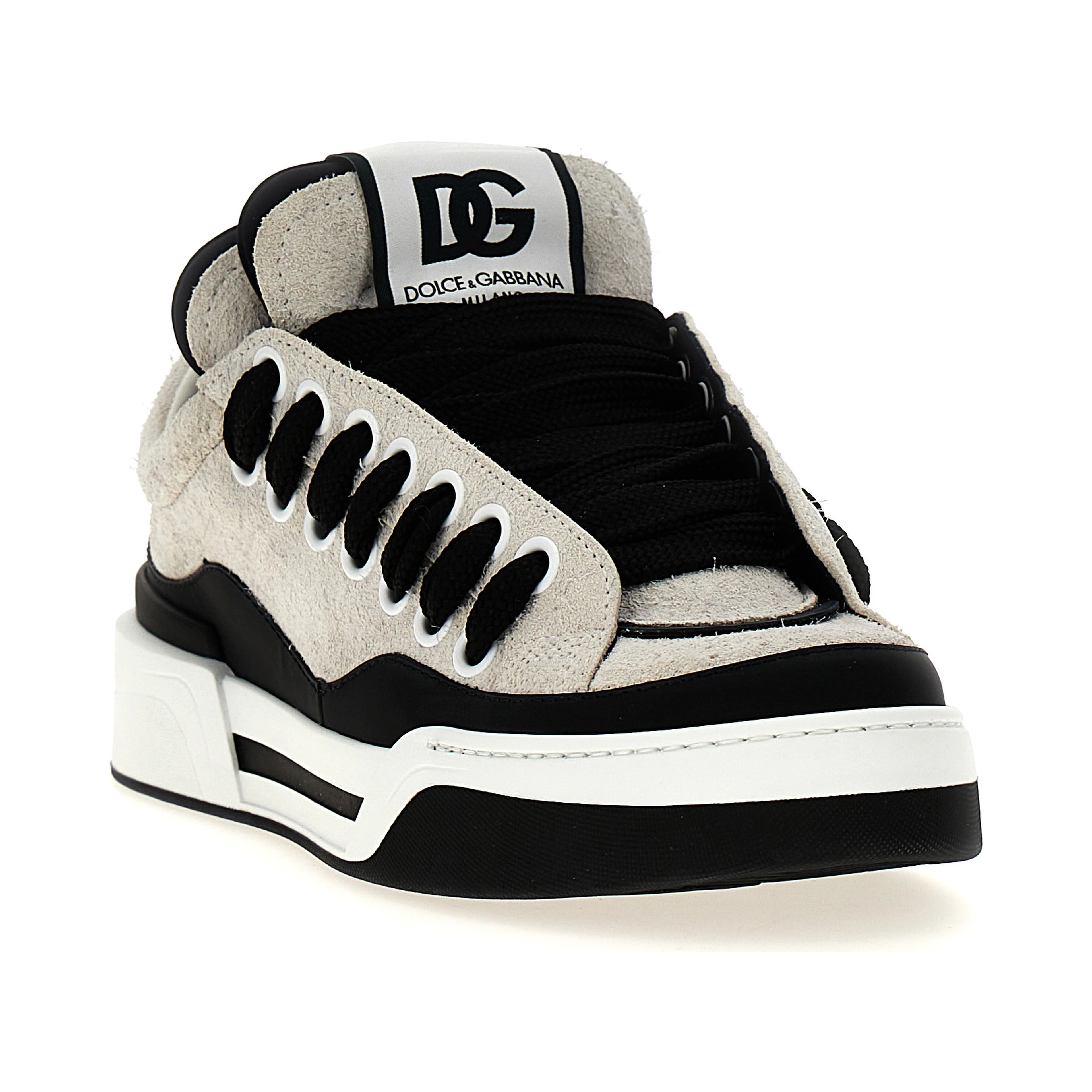 Bicolor Leather Athletic Sneakers