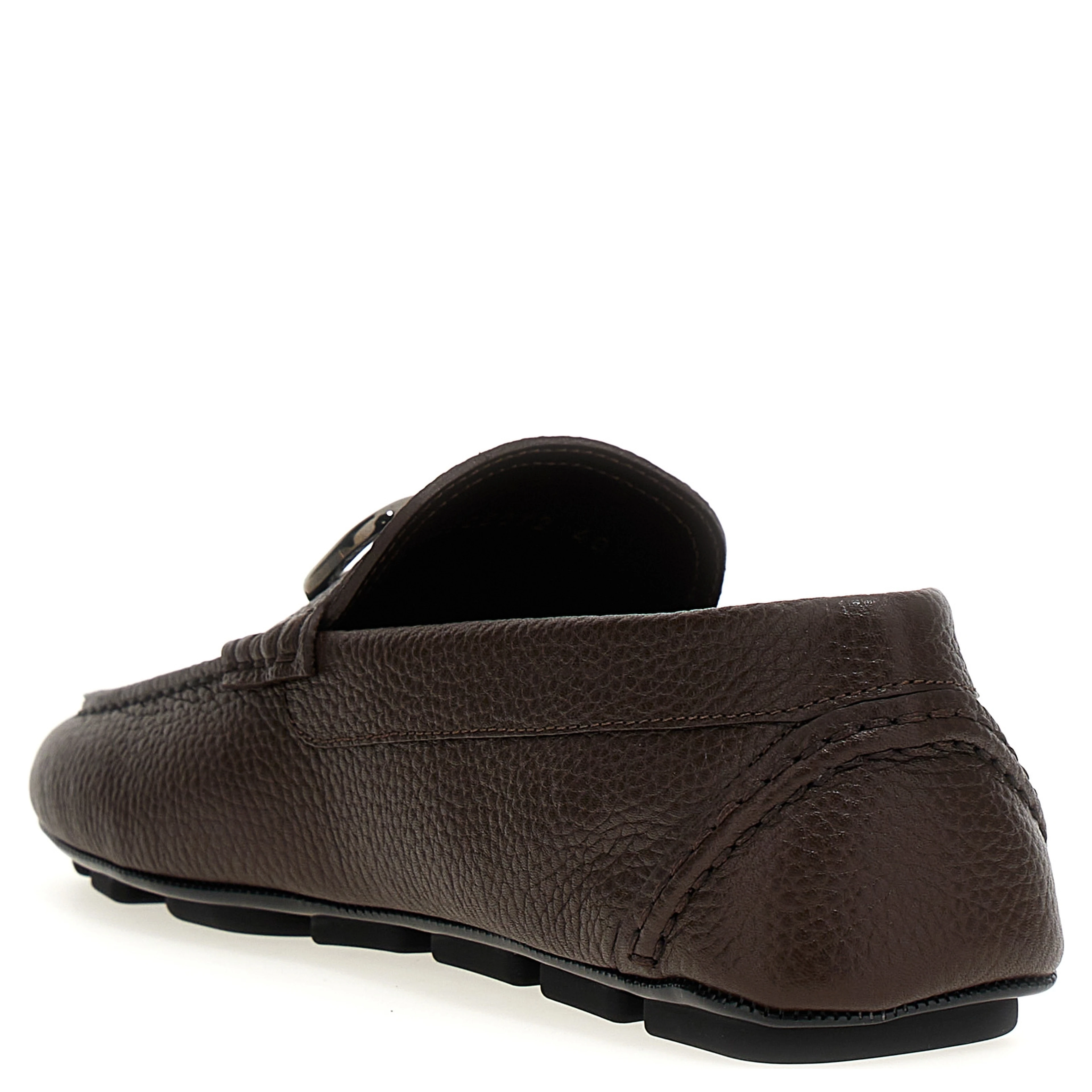 Brown Calfskin Slip-On Loafers