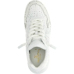 White Lamb Leather Low Top Sneakers