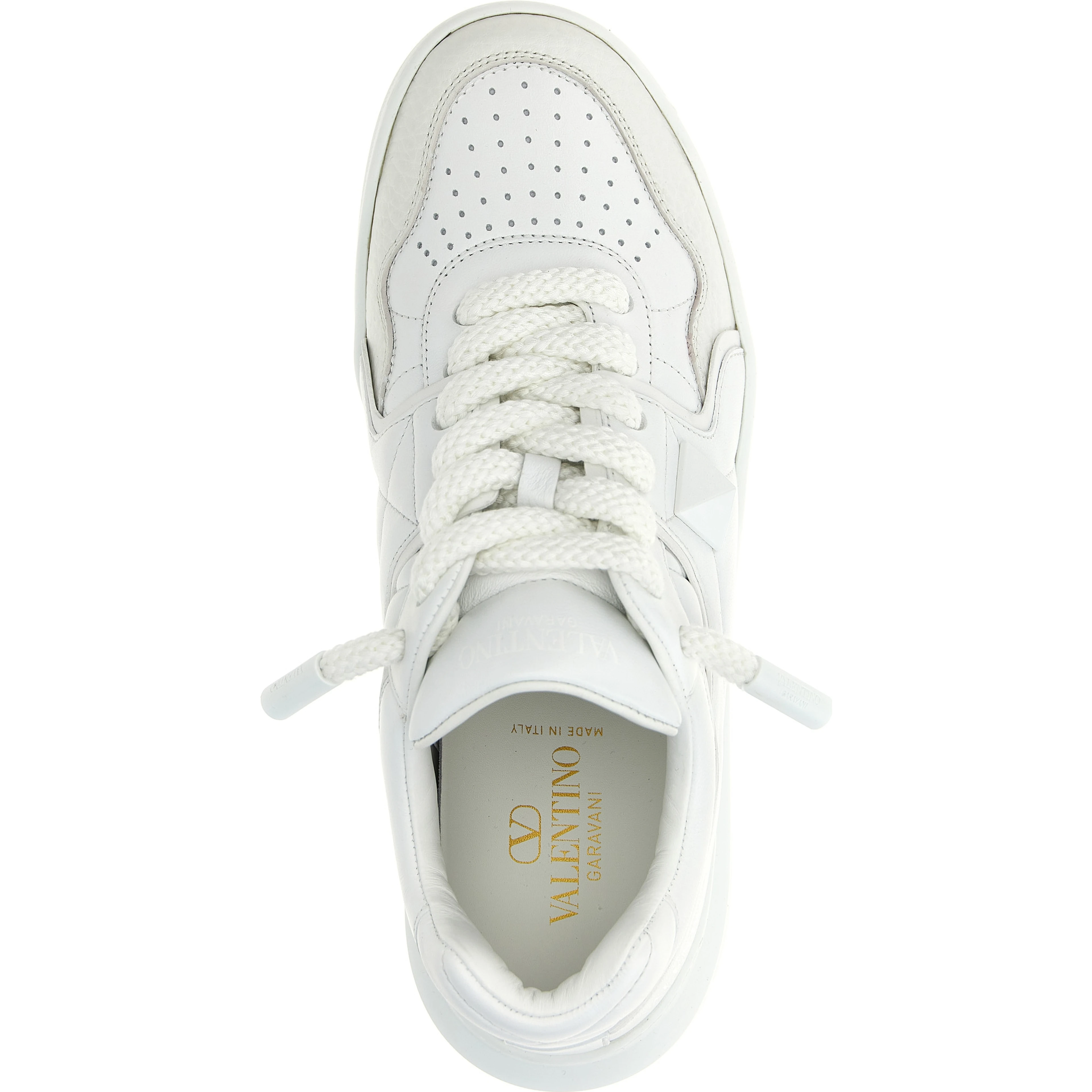 White Lamb Leather Low Top Sneakers