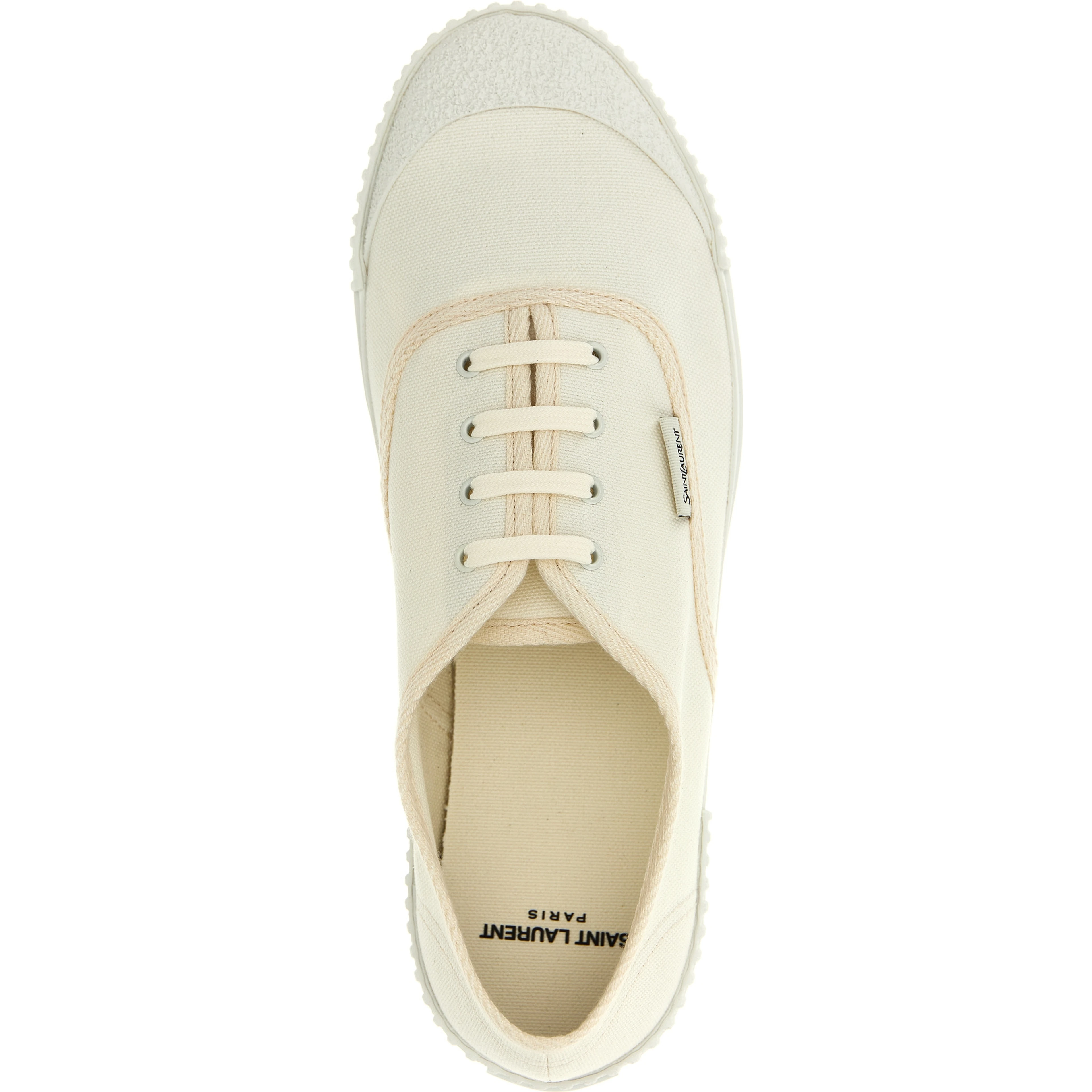 White Cotton Low Top Sneakers