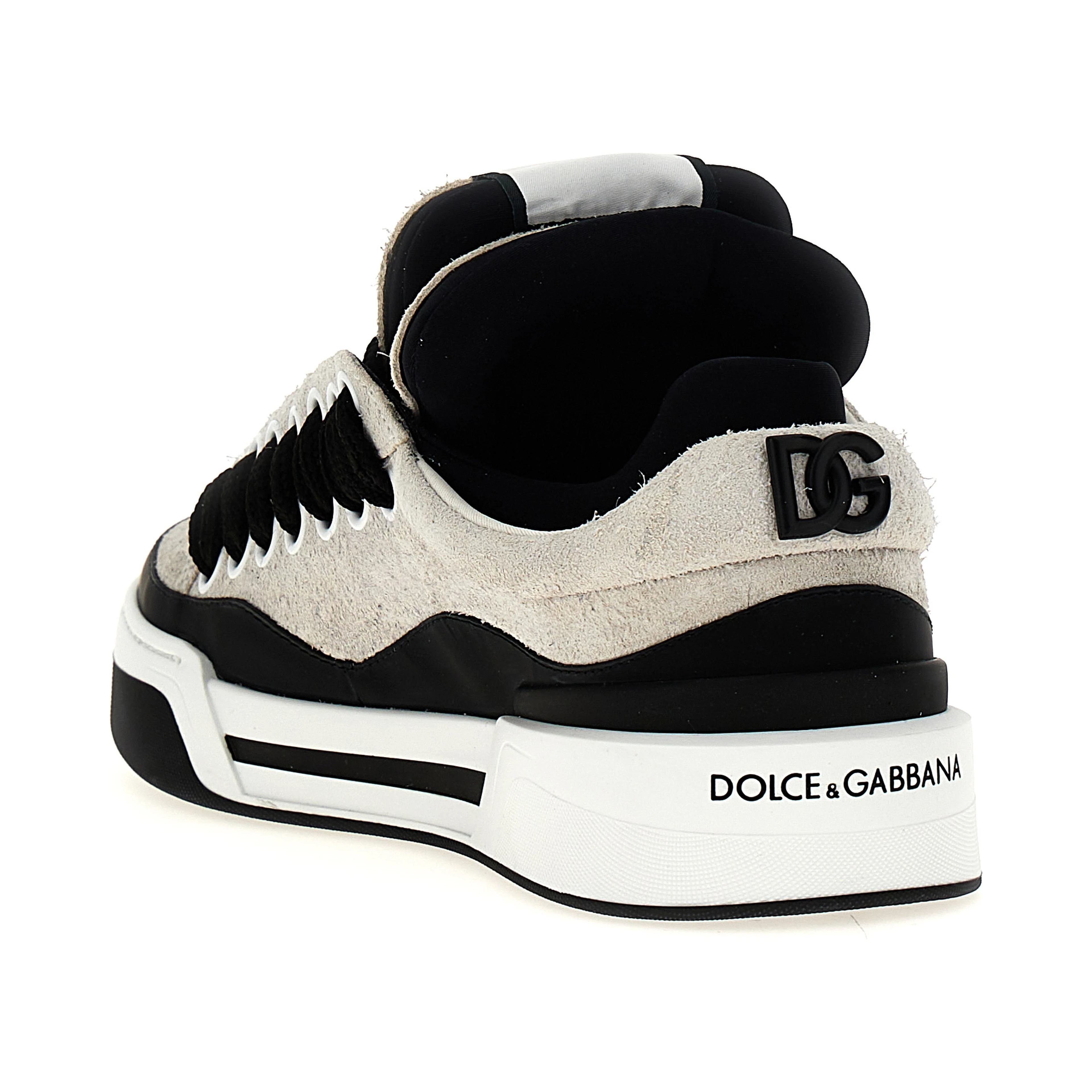 Bicolor Leather Athletic Sneakers