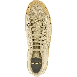 Beige Cotton High Top Sneakers