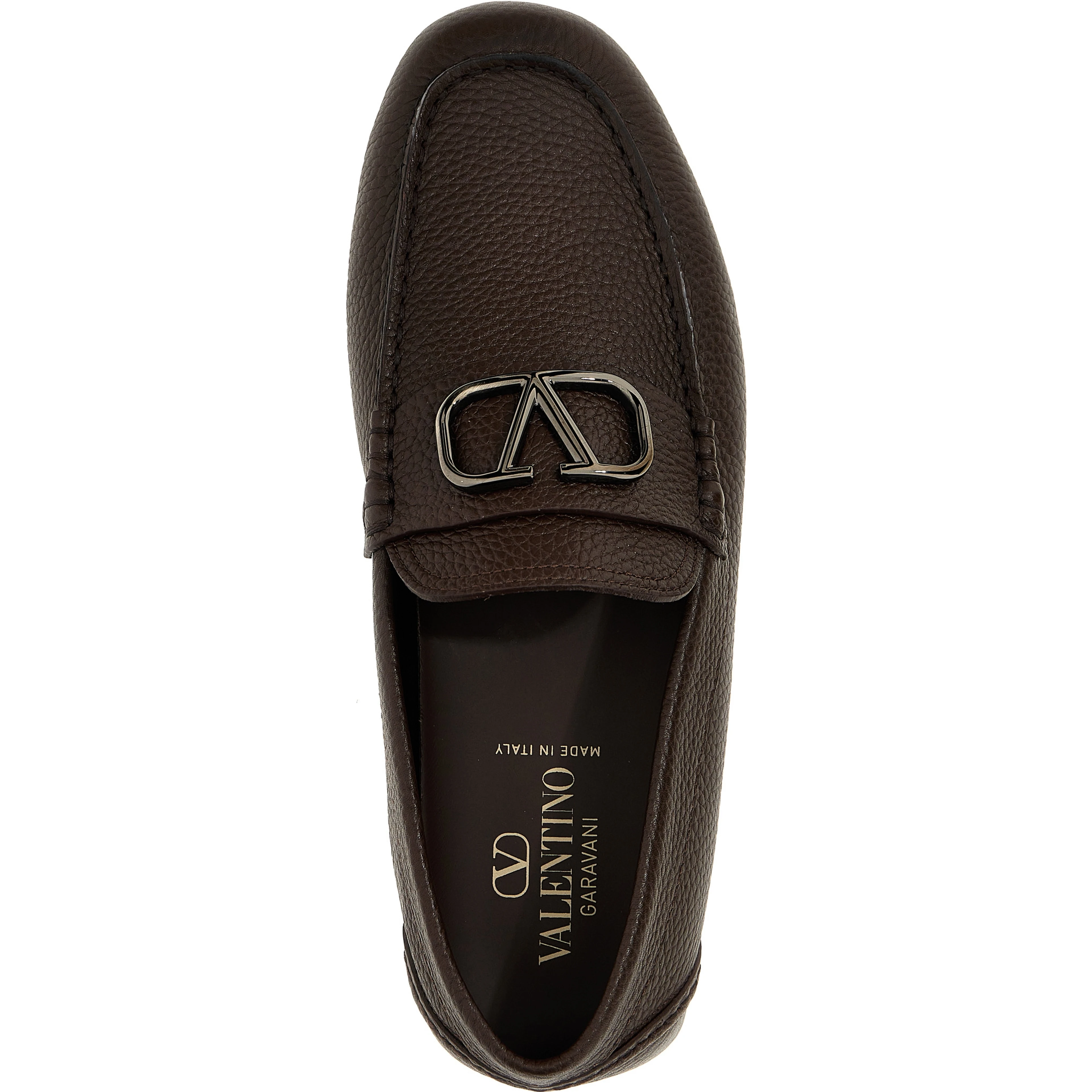 Brown Calfskin Slip-On Loafers