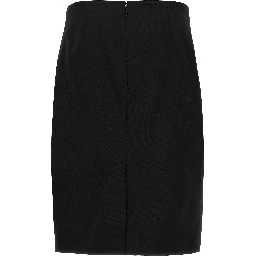 Black Virgin Wool Midi Skirt