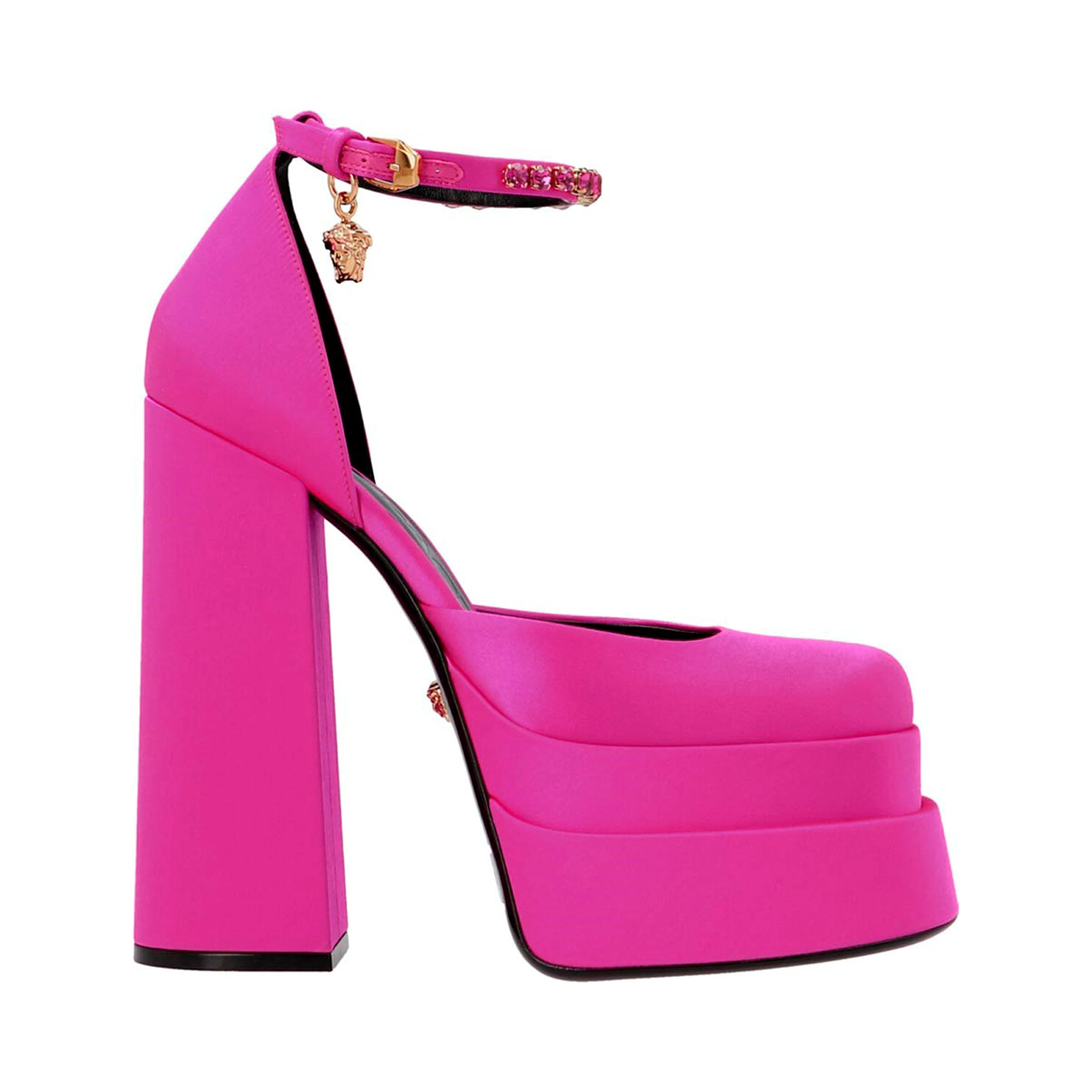 Fuchsia Viscose Platform Pumps