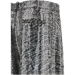 Gray Polyester Casual Pants