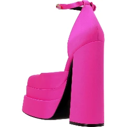 Fuchsia Viscose Platform Pumps