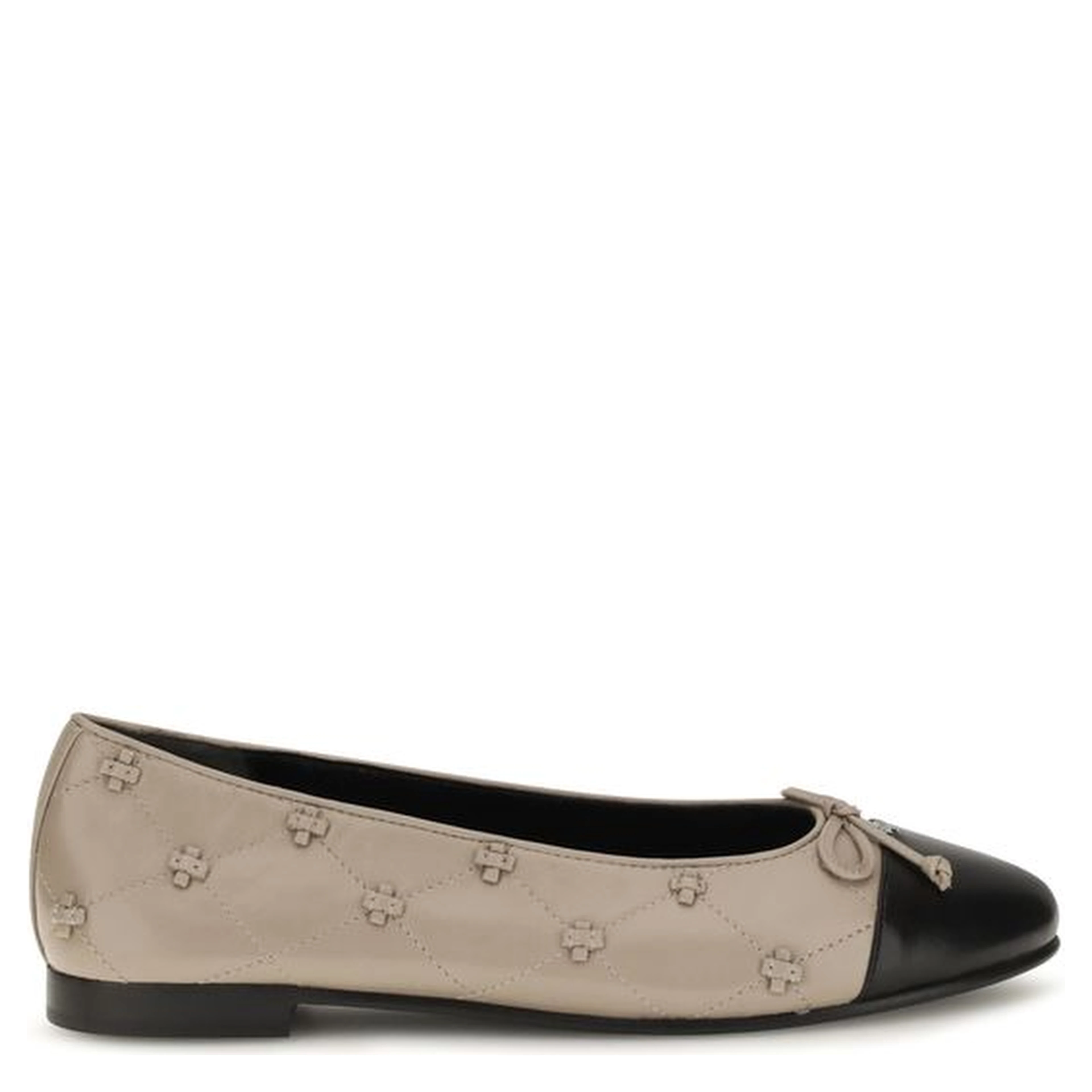 Beige Calf Leather Bos Taurus Ballet Flats