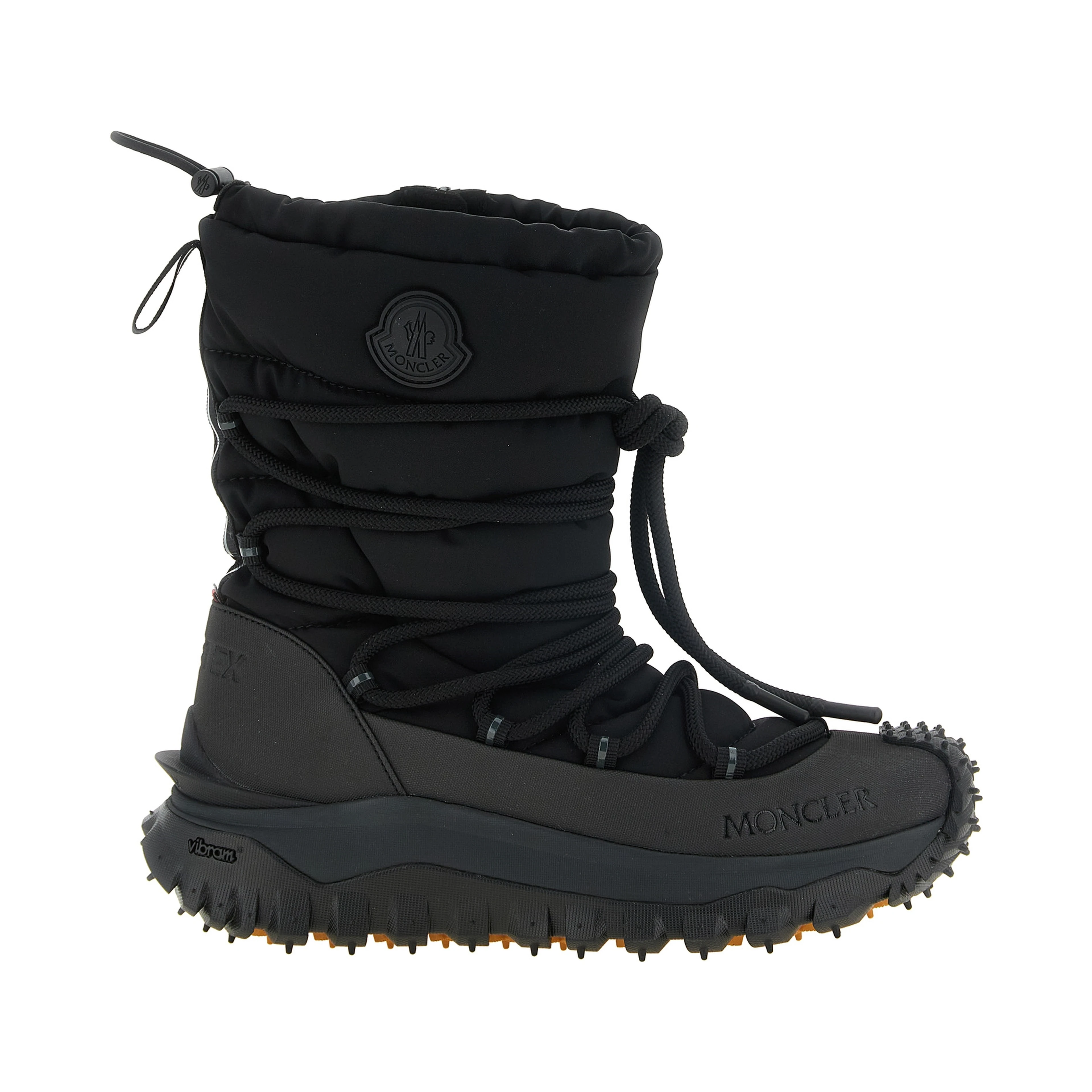 Black Polyamide Lace-Up Boots
