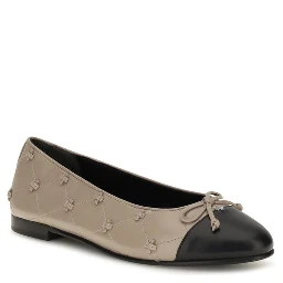 Beige Calf Leather Bos Taurus Ballet Flats