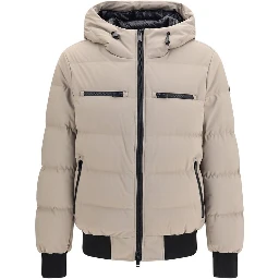 Beige Nylon Full-Length Jacket