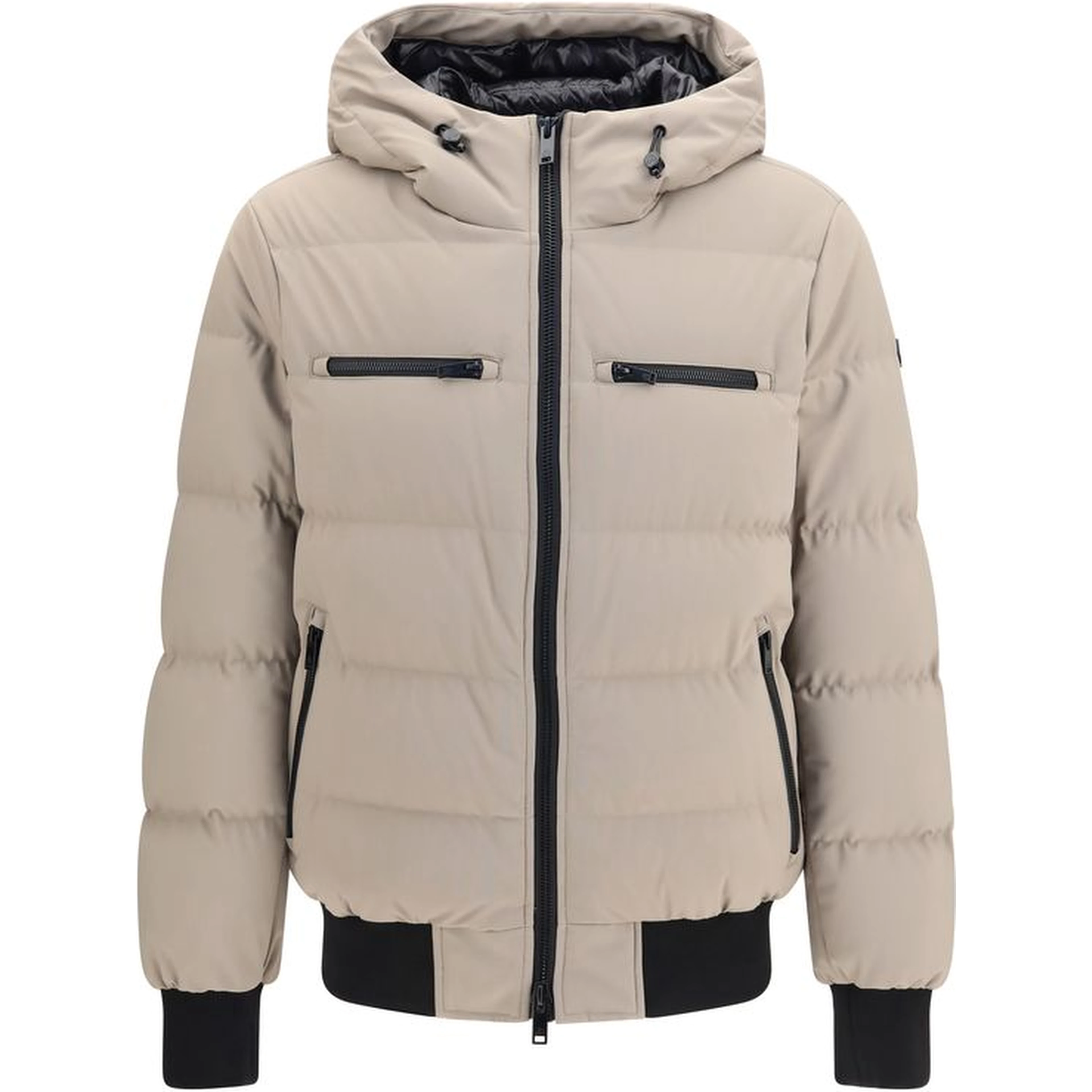 Beige Nylon Full-Length Jacket