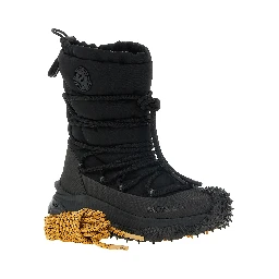 Black Polyamide Lace-Up Boots
