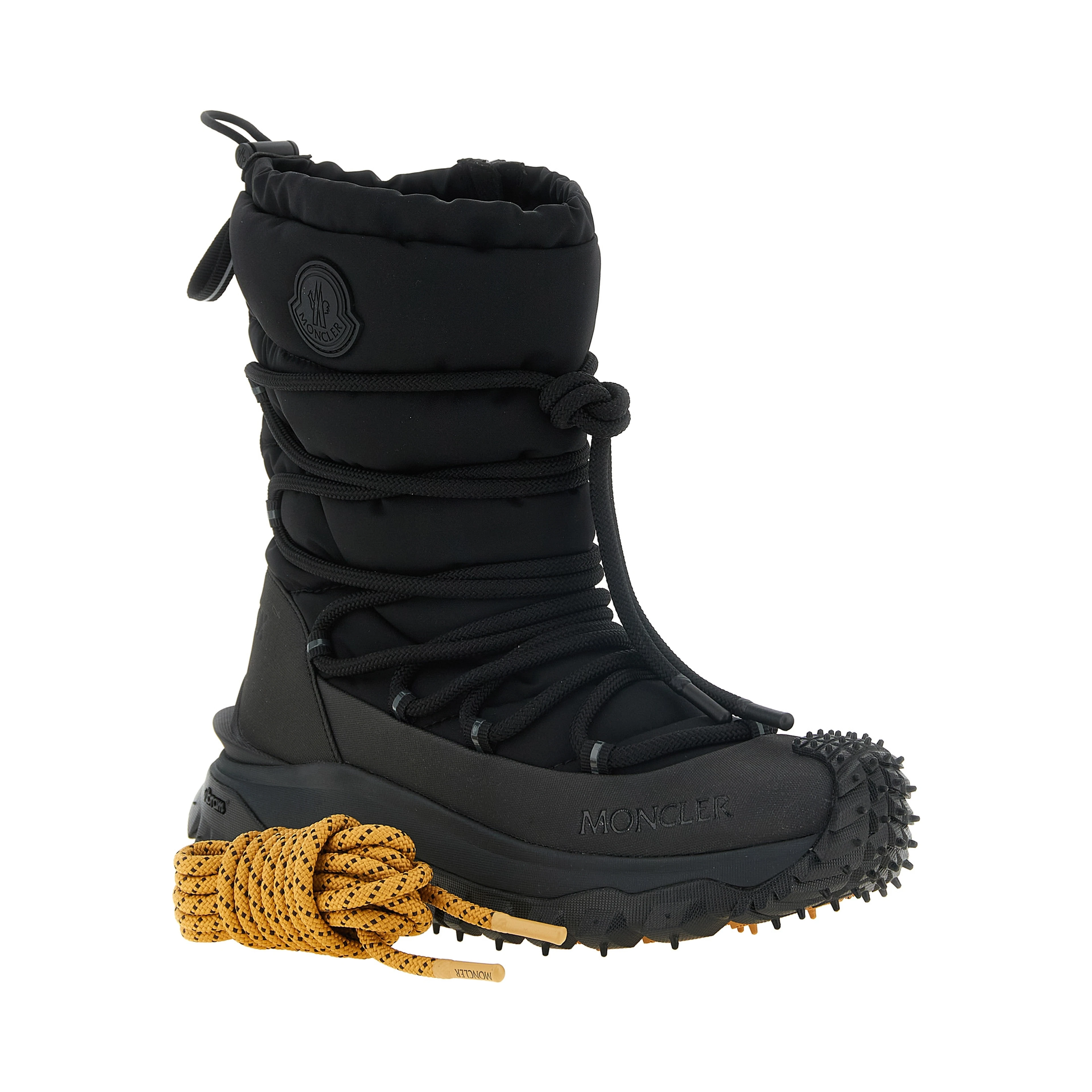 Black Polyamide Lace-Up Boots