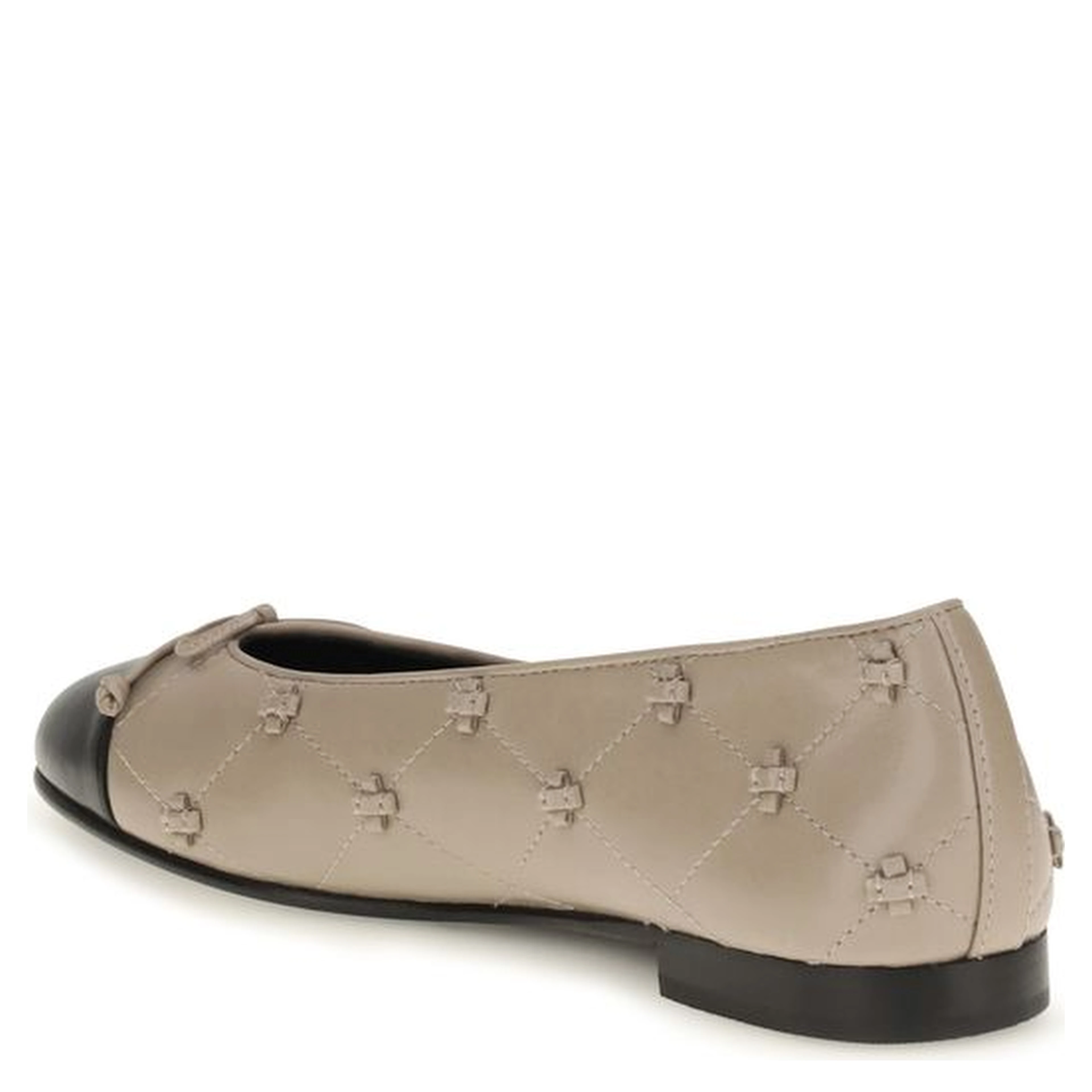 Beige Calf Leather Bos Taurus Ballet Flats
