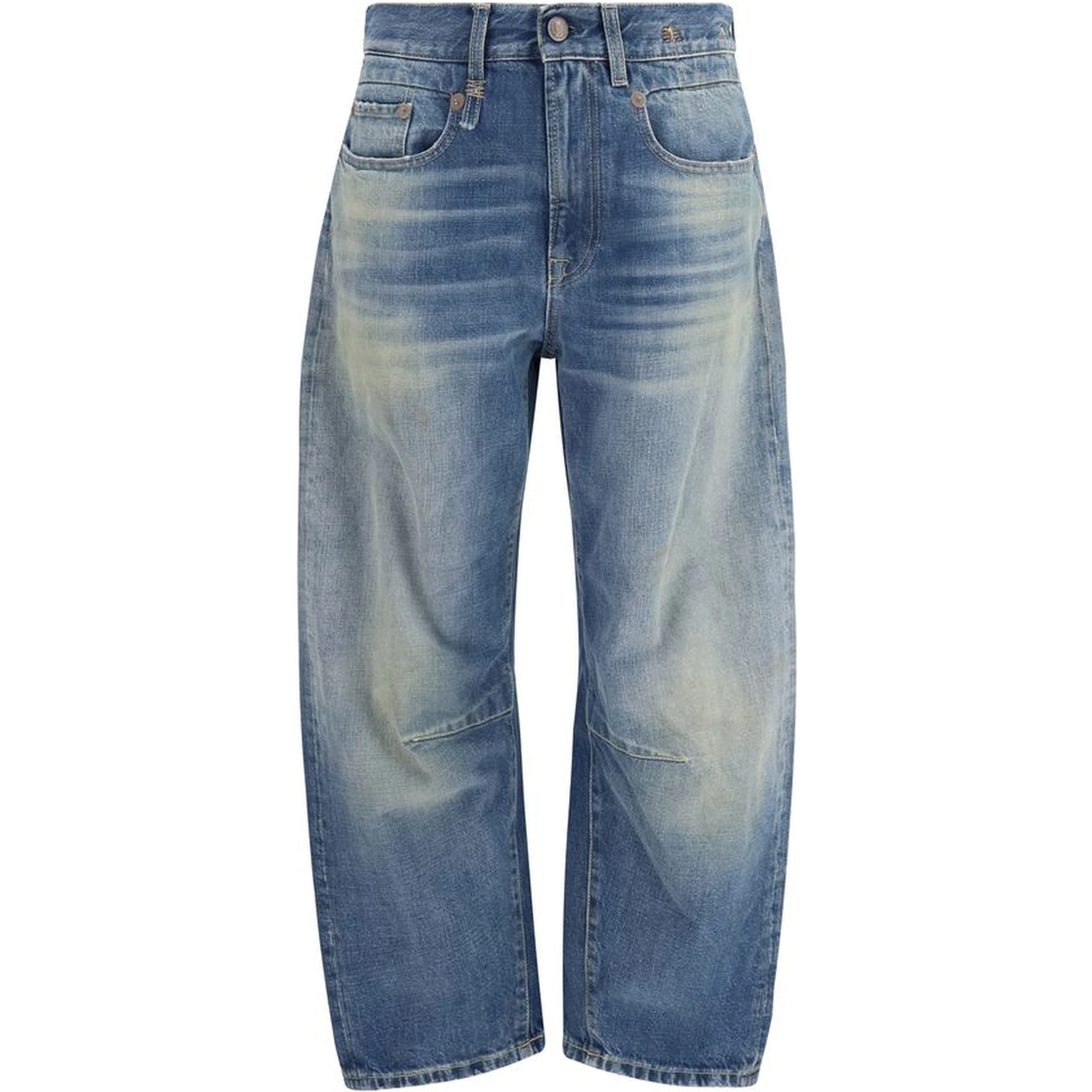 Blue Cotton Boyfriend Jeans