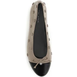 Beige Calf Leather Bos Taurus Ballet Flats