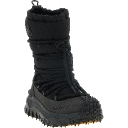 Black Polyamide Lace-Up Boots