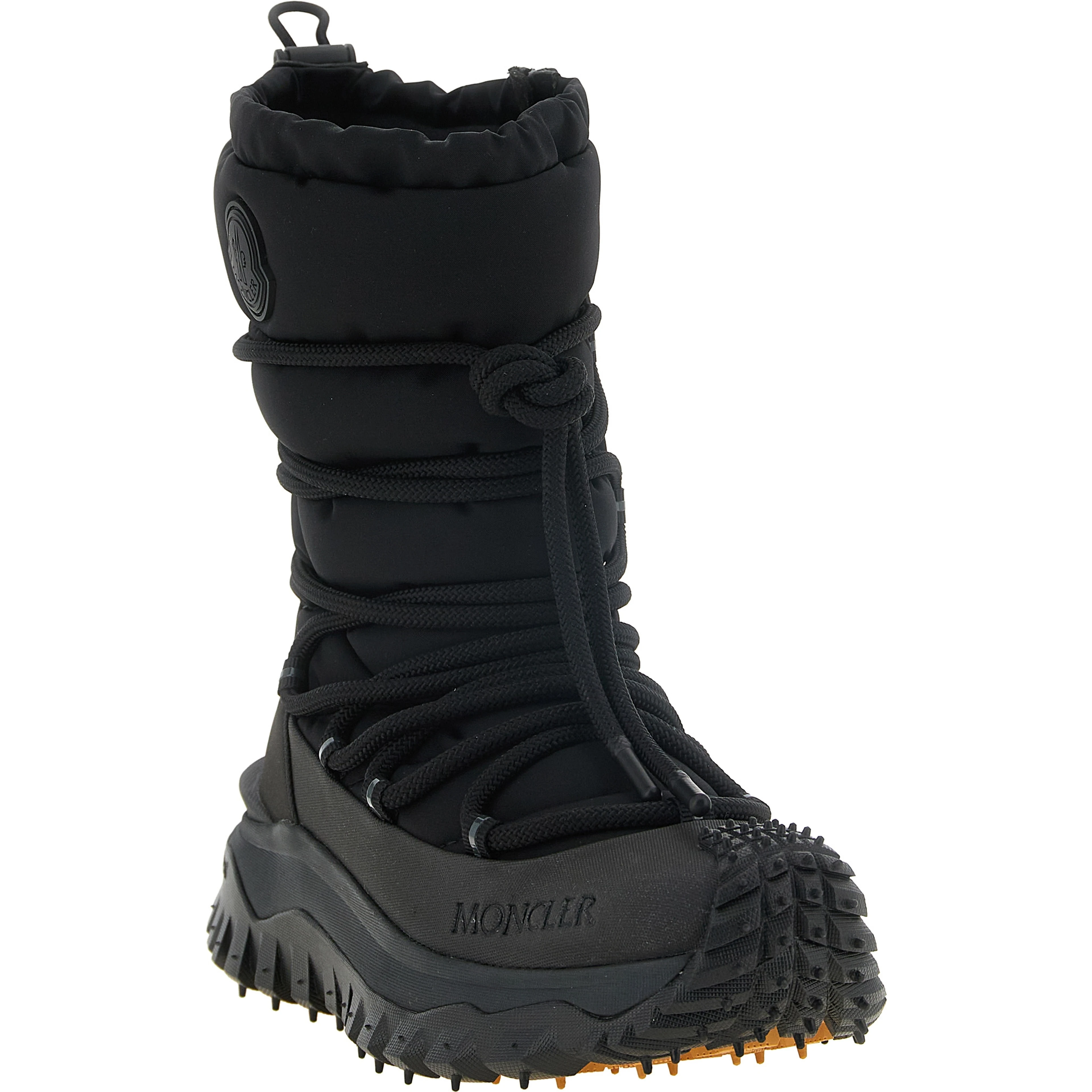 Black Polyamide Lace-Up Boots