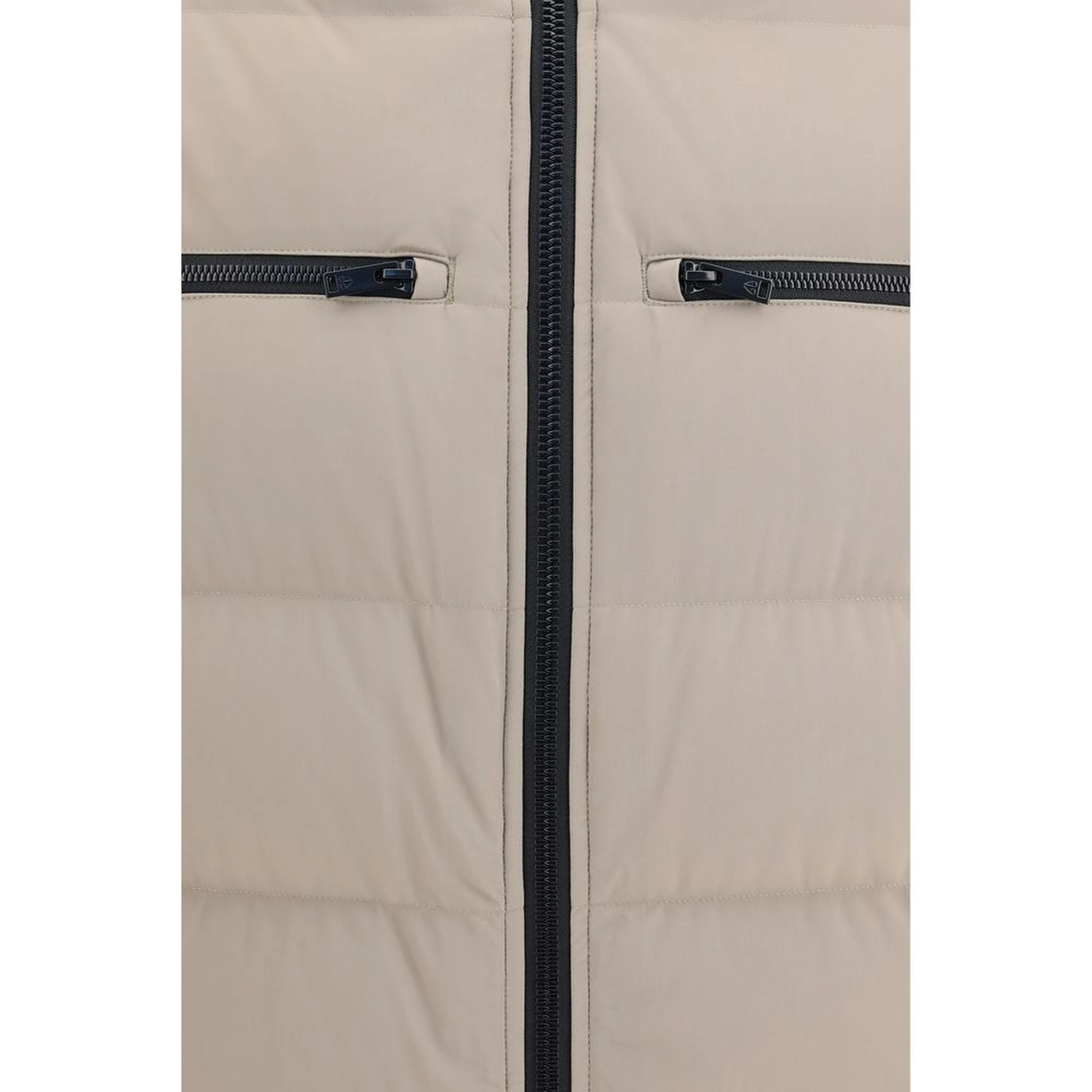 Beige Nylon Full-Length Jacket