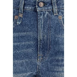 Blue Cotton Boyfriend Jeans