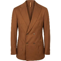 Brown Viscose Men Jacket