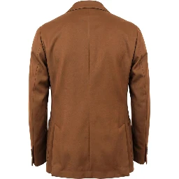 Brown Viscose Men Jacket