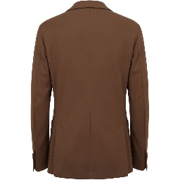 Brown Viscose Men Jacket