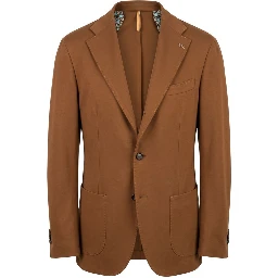Brown Viscose Men Jacket