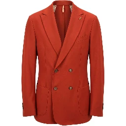 Red Polyester Men Jacket