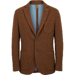 Brown Viscose Men Jacket